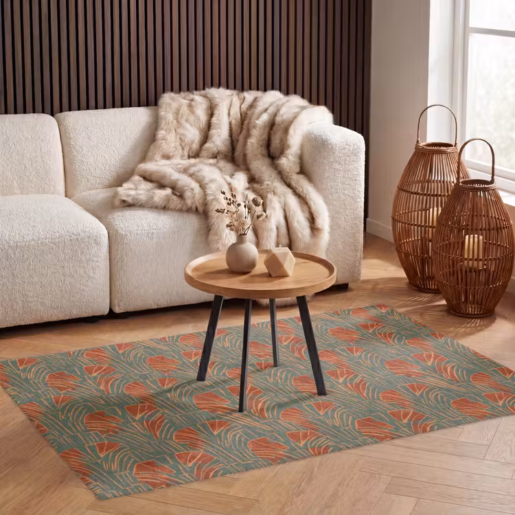 Vloerkleed - Groen - Terracotta - Deco - Waaiers — 4
