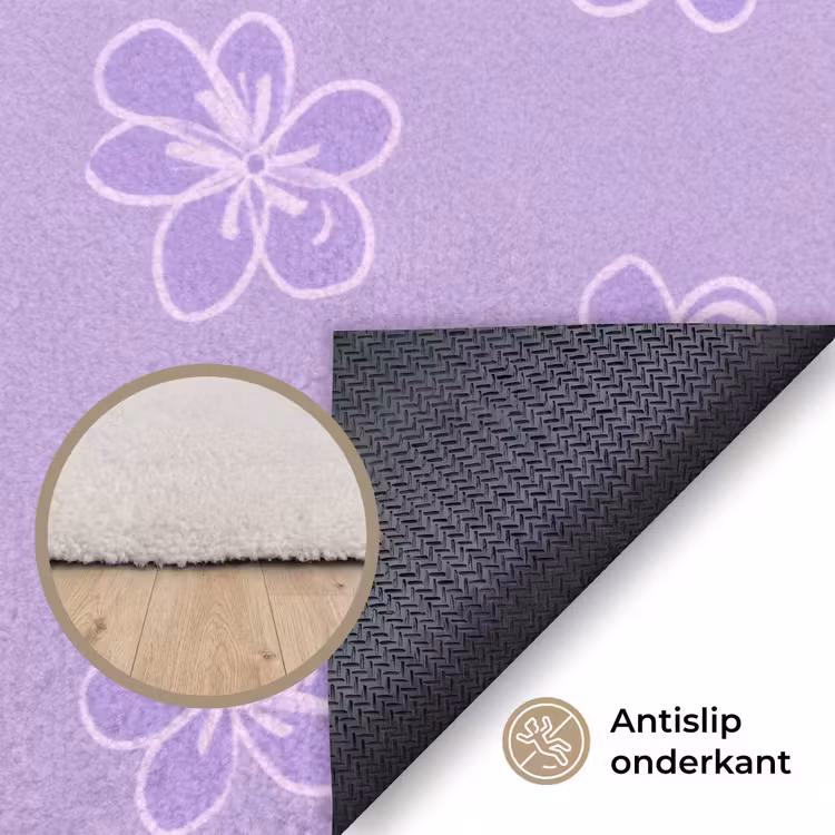Vloerkleed - Lila - Botanisch - Bloemen - Handgetekend - Patroon — 3