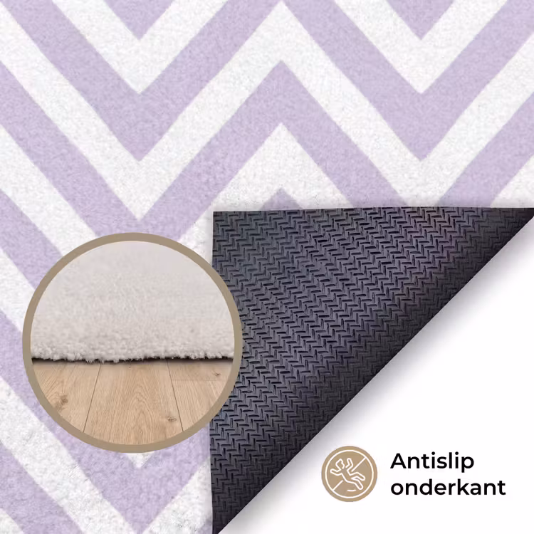 Vloerkleed - Lila - Geometrisch - Chevron - Zigzag - Patroon — 3