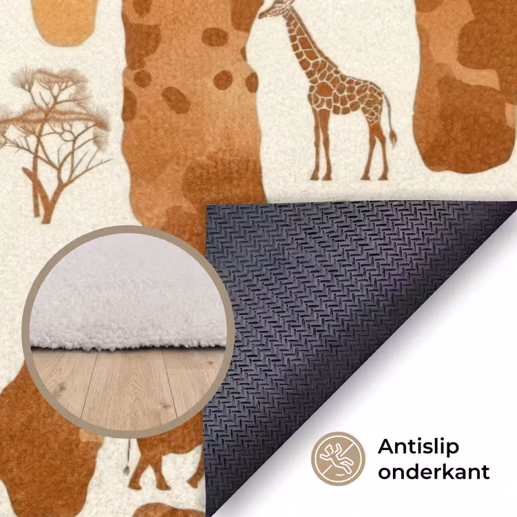 Vloerkleed - Terracotta - Safari - Dieren - Patroon — 3