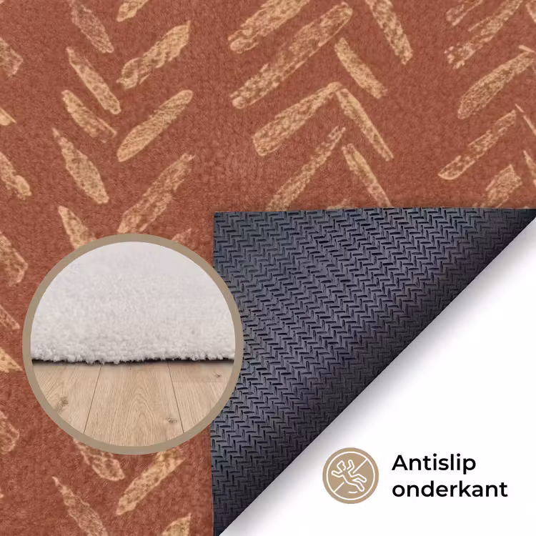 Vloerkleed - Terracotta - Visgraat - Ambachtelijk - Patroon — 3