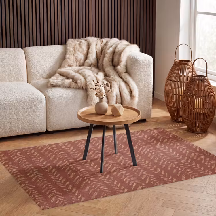 Vloerkleed - Terracotta - Visgraat - Ambachtelijk - Patroon — 4