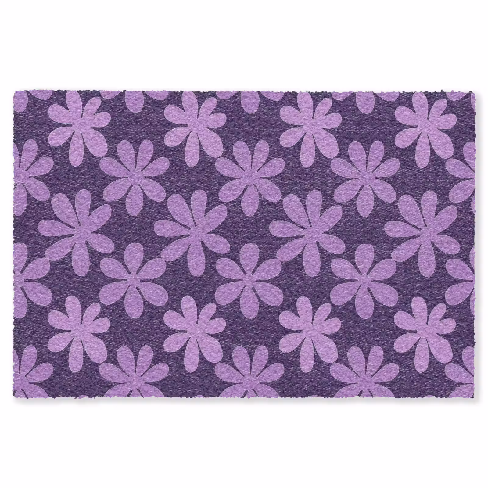 Vloerkleed - Paars - Botanisch - Bloemen - Retro - Patroon — 1