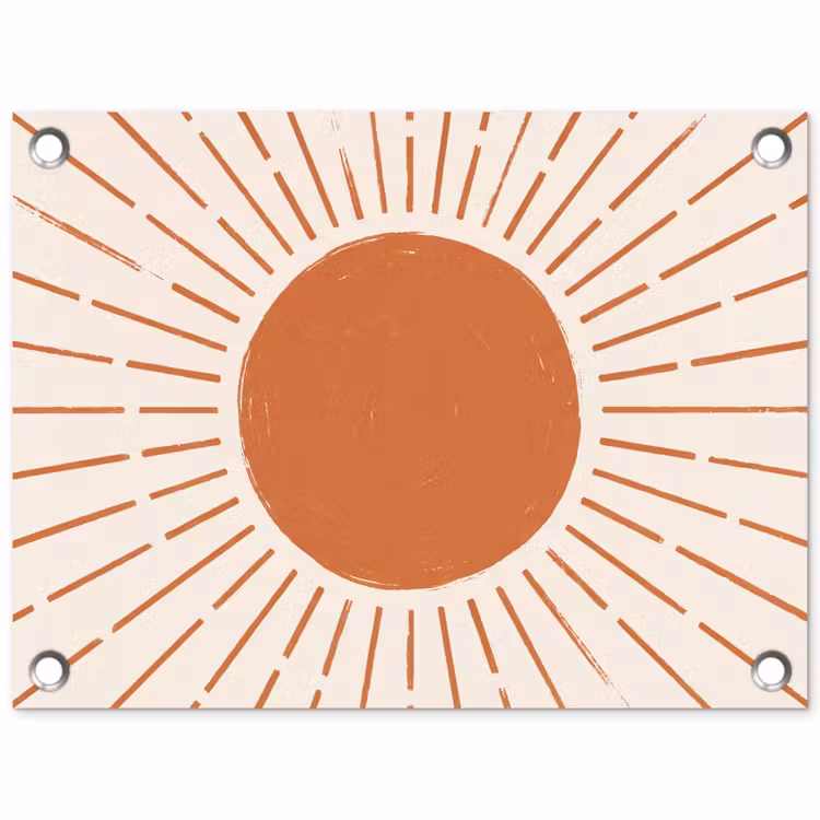 Tuinposter - Zon - Stralen - Abstract - Terracotta - Modern — 1