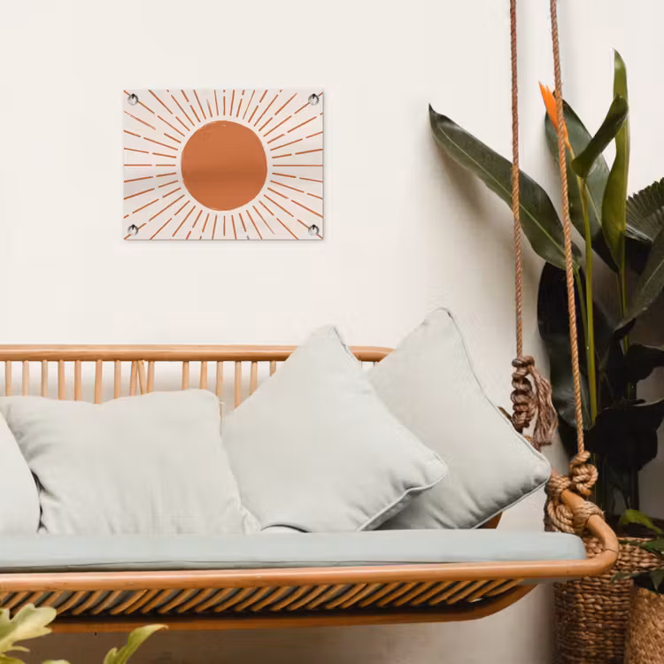 Tuinposter - Zon - Stralen - Abstract - Terracotta - Modern — 5