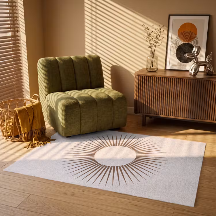 Vloerkleed - Abstract - Zon - Symbool - Modern - Beige — 2