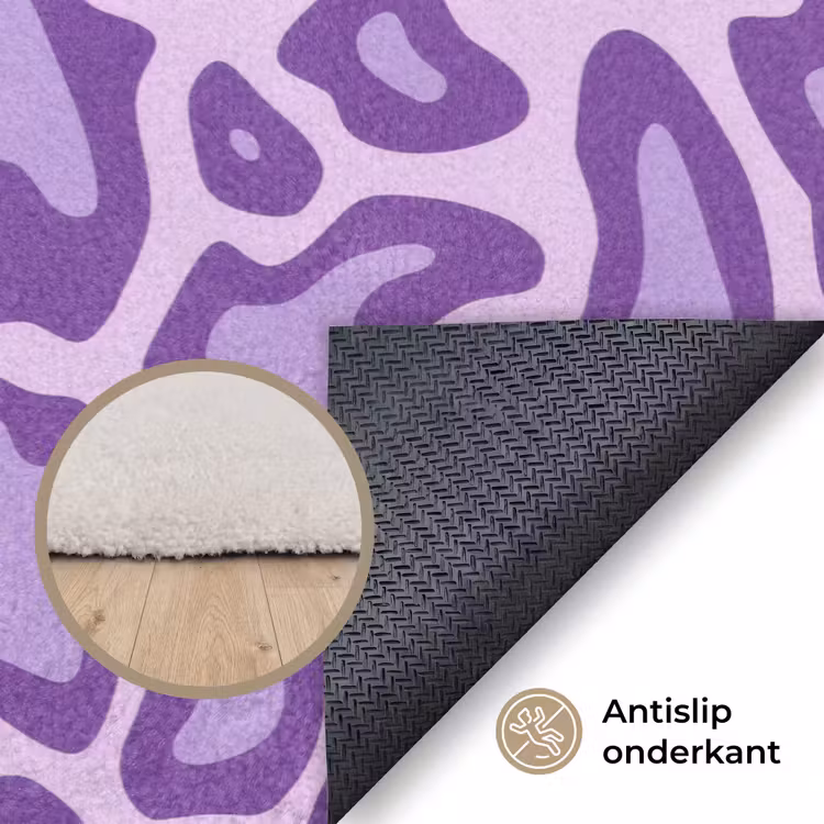 Vloerkleed - Paars - Abstract - Luipaard - Vlekken - Groovy - Patroon — 3