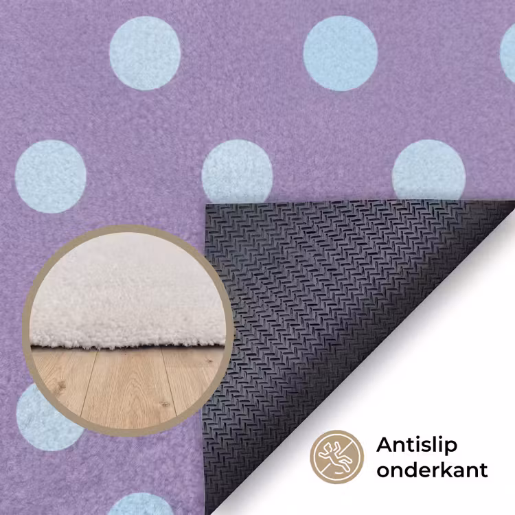 Vloerkleed - Paars - Blauw - Geometrisch - Stippen - Polka Dot - Patroon — 3