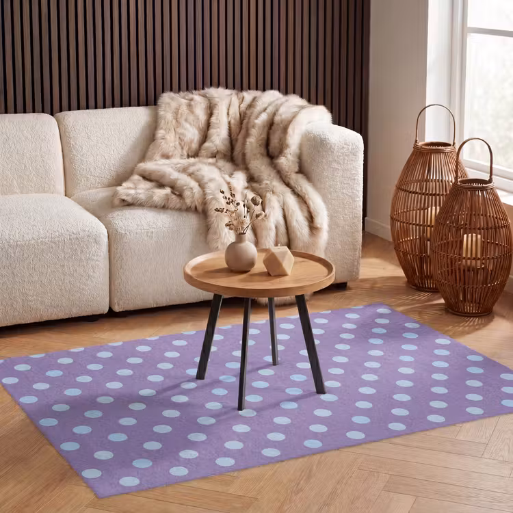 Vloerkleed - Paars - Blauw - Geometrisch - Stippen - Polka Dot - Patroon — 4