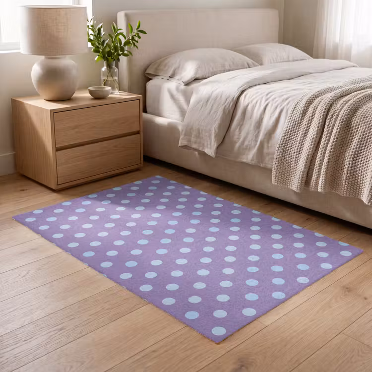 Vloerkleed - Paars - Blauw - Geometrisch - Stippen - Polka Dot - Patroon — 5