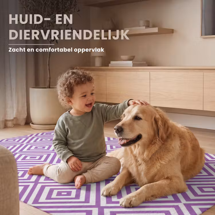Vloerkleed - Paars - Geometrisch - Ruiten - Concentrisch - Patroon — 6