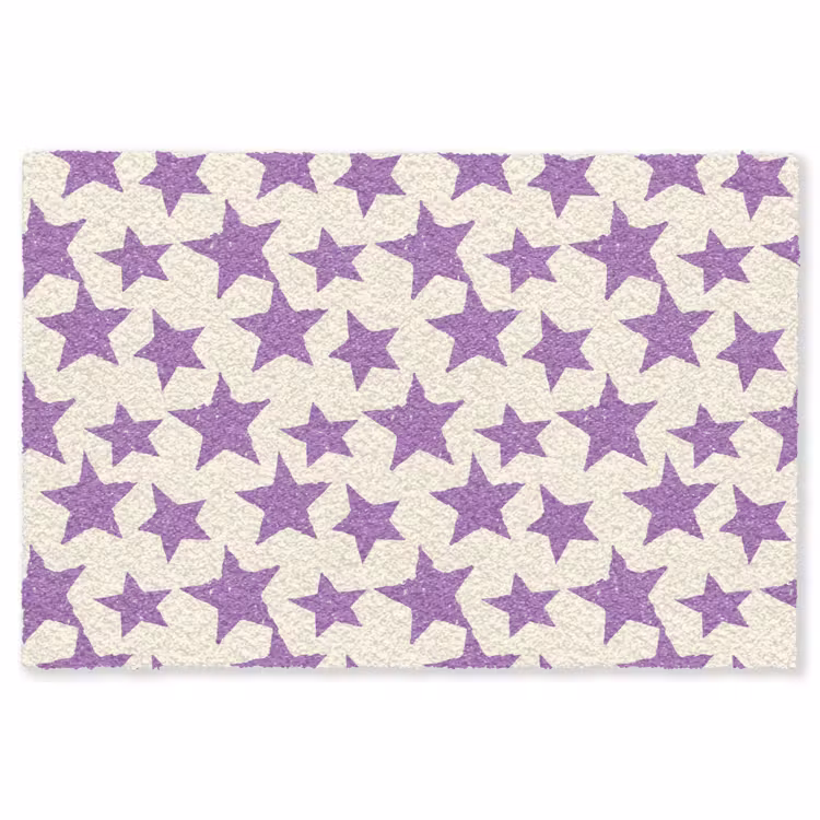 Vloerkleed - Paars - Geometrisch - Sterren - Stempel - Patroon — 1