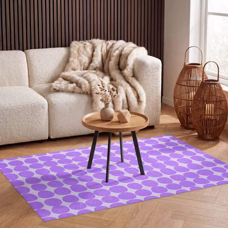 Vloerkleed - Paars - Geometrisch - Stippen - Polka Dot - Patroon — 4