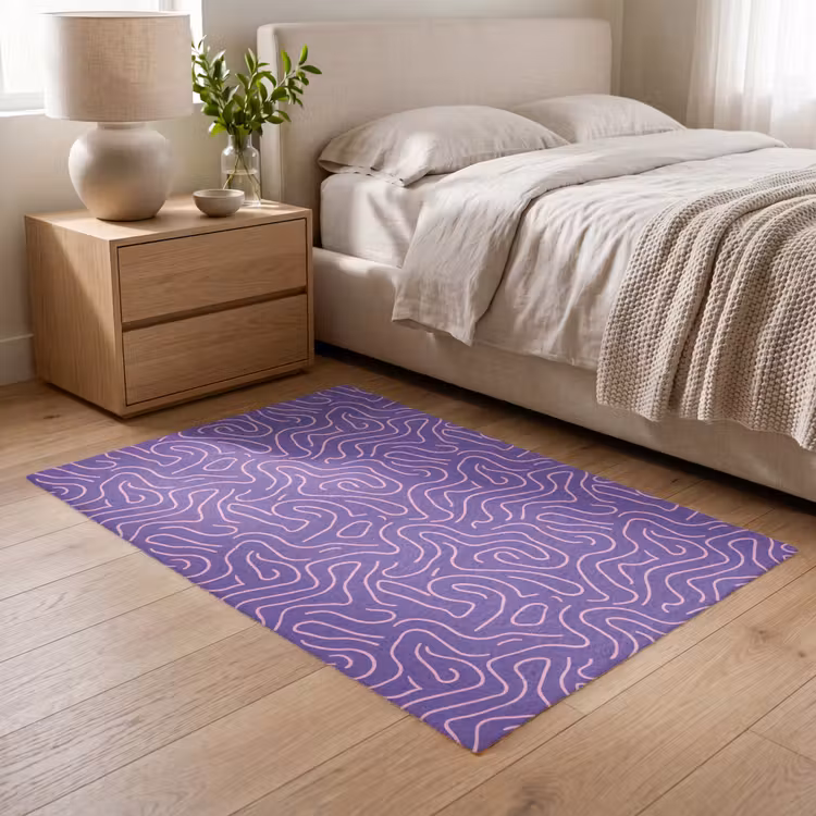 Vloerkleed - Paars - Roze - Abstract - Lijnen - Doolhof - Patroon — 5