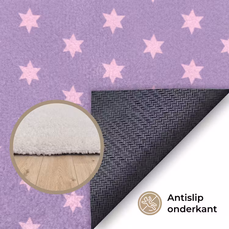 Vloerkleed - Paars - Roze - Sterren - Geometrisch - Patroon — 3