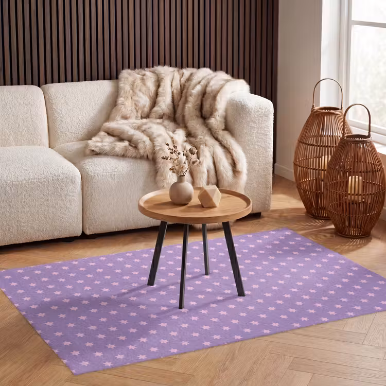 Vloerkleed - Paars - Roze - Sterren - Geometrisch - Patroon — 4