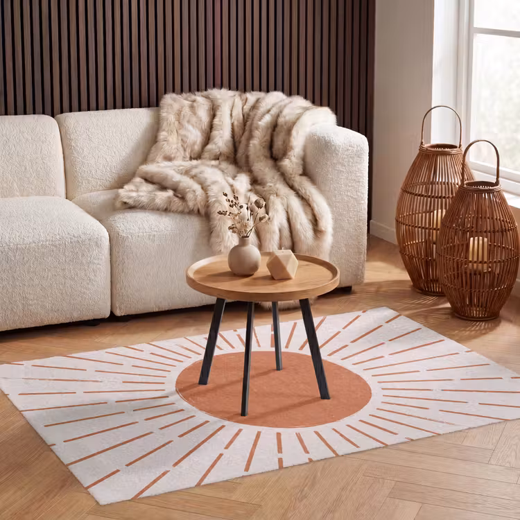 Vloerkleed - Zon - Stralen - Abstract - Terracotta - Modern — 4