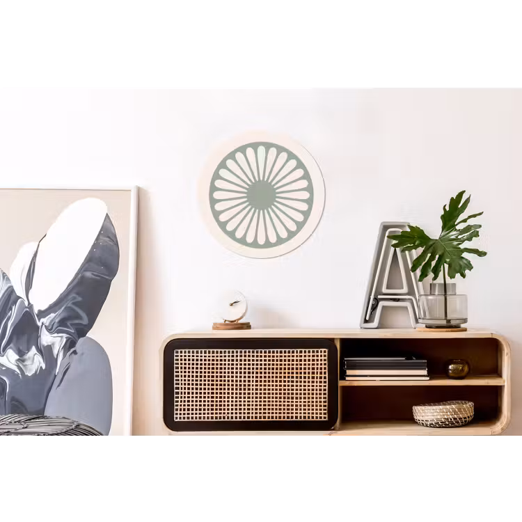 Wandcirkel - Aluminium - Abstract - Patroon - Radiaal - Modern - Groen — 3