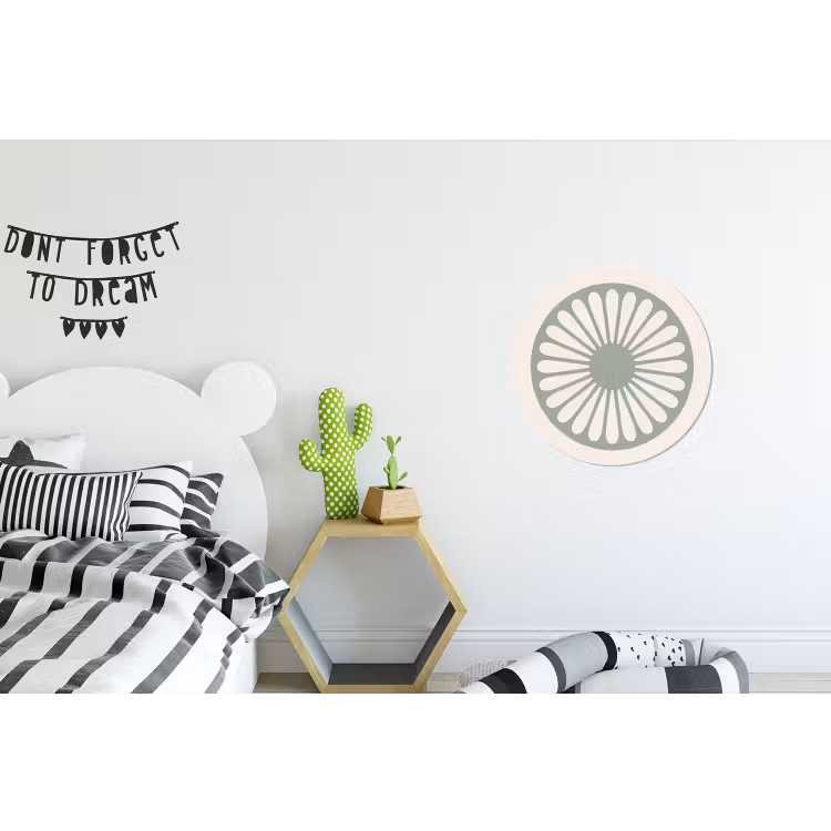 Wandcirkel - Aluminium - Abstract - Patroon - Radiaal - Modern - Groen — 5