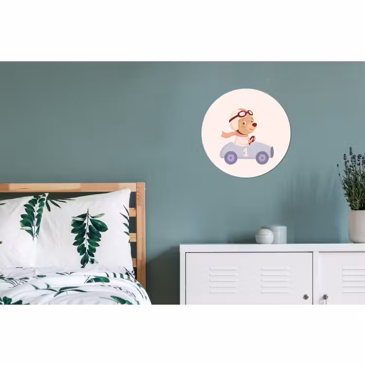 Wandcirkel - Aluminium - Beer - Auto - Kinderkamer - Cartoon - Speels — 4