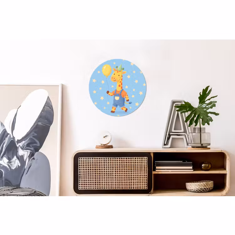 Wandcirkel - Aluminium - Dieren - Giraffe - Ballon - Feest - Kinderkamer — 3