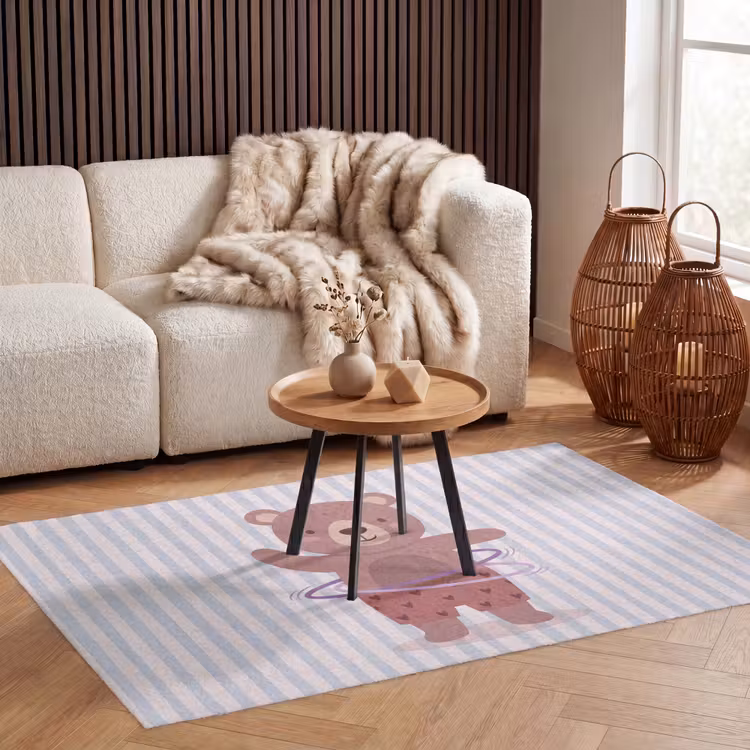 Vloerkleed - Beer - Hoepel - Kinderkamer - Illustratie - Bruin — 4