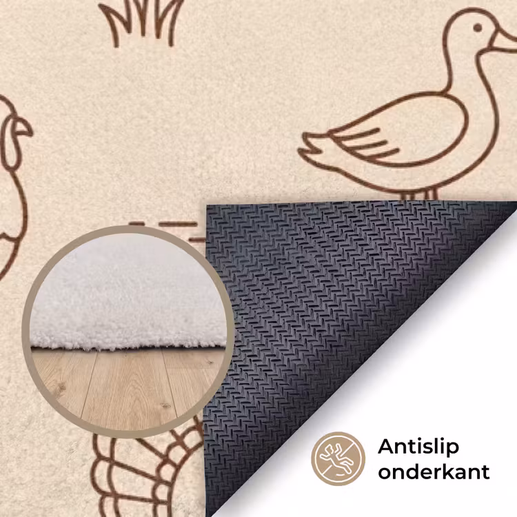 Vloerkleed - Dieren - Patroon - Boerderij - Minimalistisch - Beige — 3