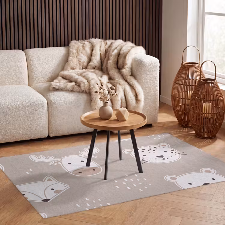 Vloerkleed - Dieren - Patroon - Illustratie - Modern - Beige — 4