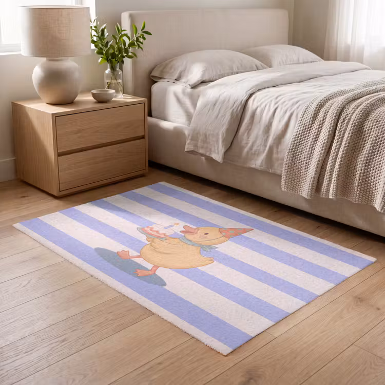 Vloerkleed - Vogel - Feest - Taart - Kinder - Illustratie — 5