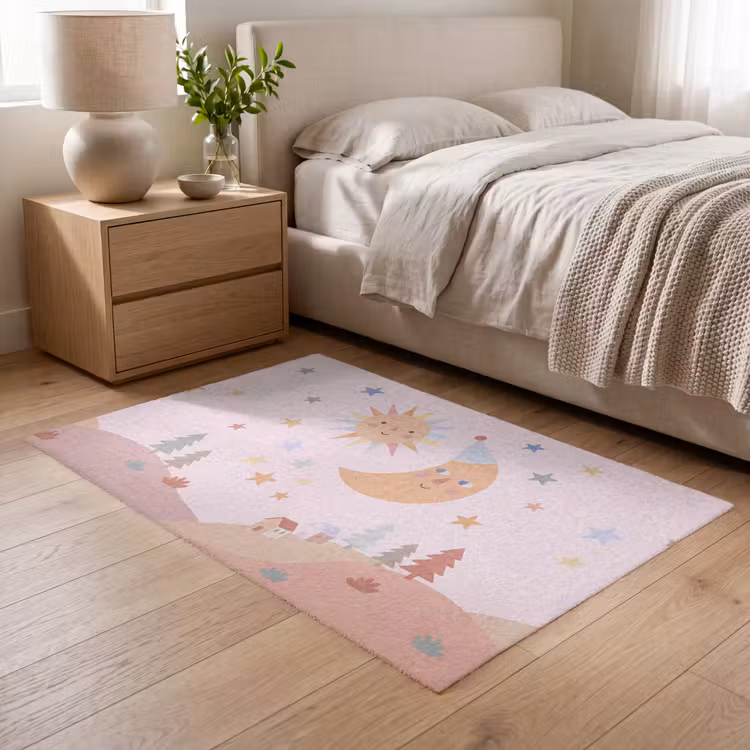 Vloerkleed - Zon - Maan - Sterren - Kinderkamer - Pastel — 5