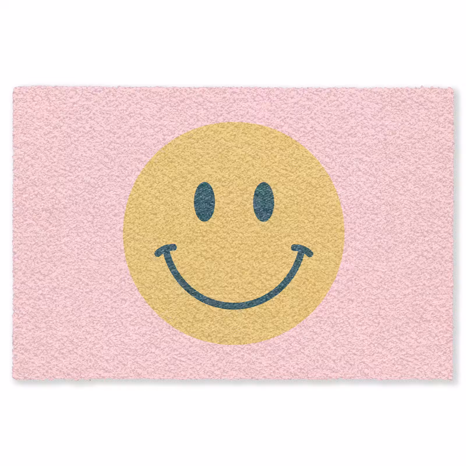 Vloerkleed - Smiley - Geel - Roze - Symbool - Minimalistisch — 1
