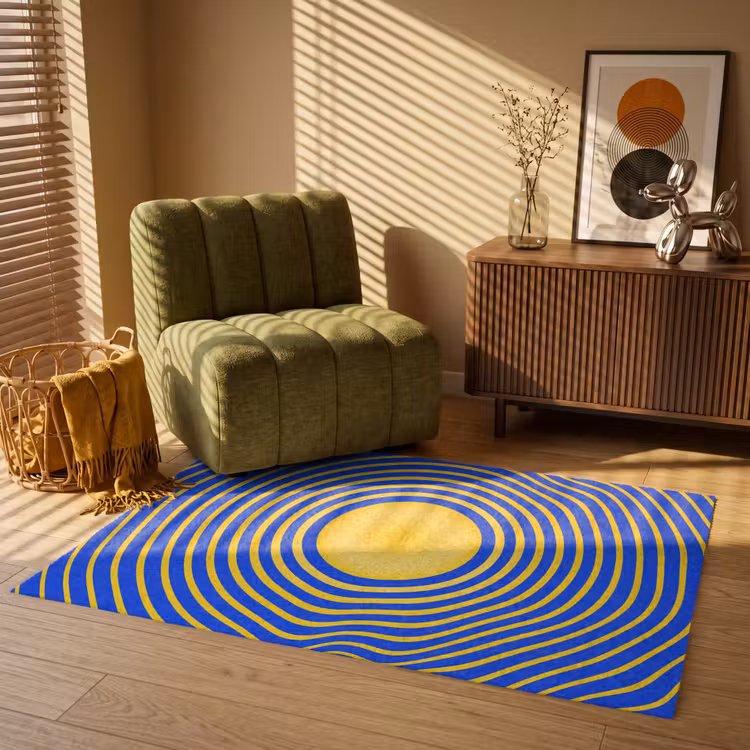 Vloerkleed - Abstract patroon - Blauw — 2