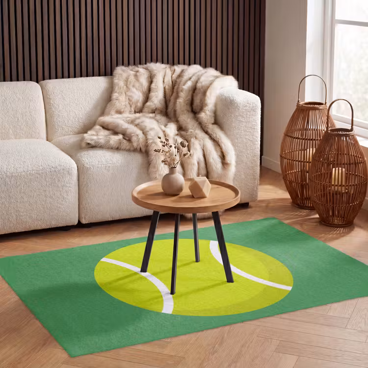 Vloerkleed - Bal - Geel - Sport - Groen - Illustratie — 4