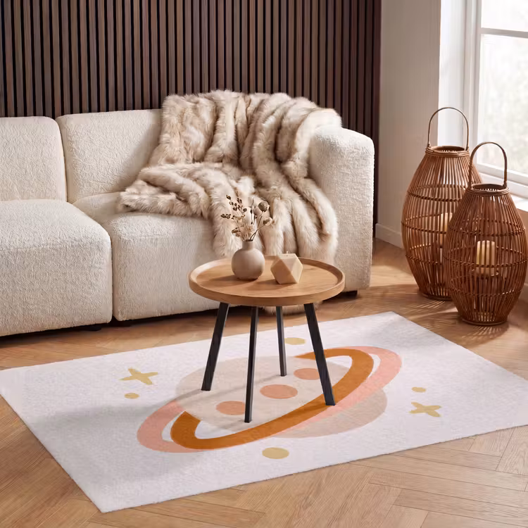 Vloerkleed - Planeet - Ringen - Ruimte - Illustratie - Beige — 4