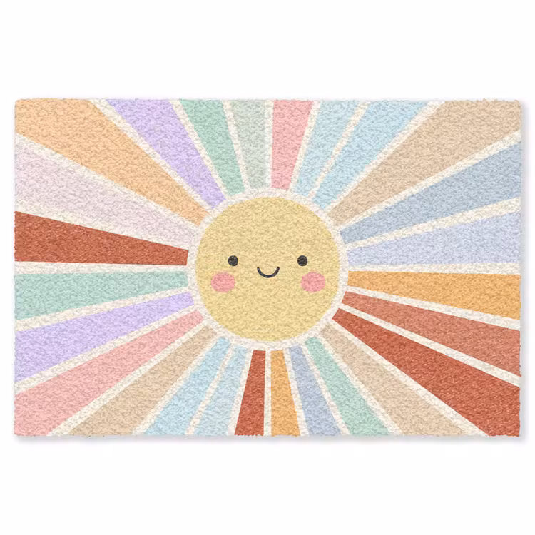 Vloerkleed - Zon - Stralen - Vrolijk - Kleurrijk - Abstract — 1