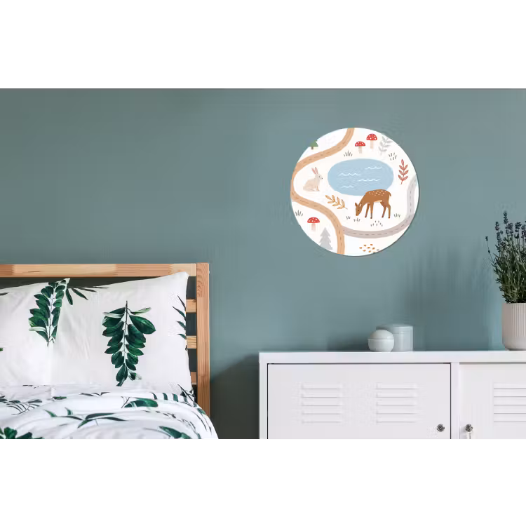 Wandcirkel - Aluminium - Dieren - Bos - Illustratie — 4