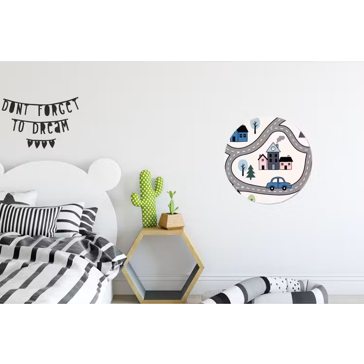 Wandcirkel - Aluminium - Kaart - Stad - Kindvriendelijk — 5