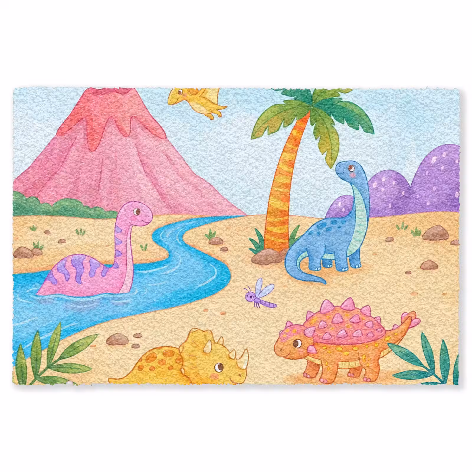 Vloerkleed - Dinosaurus - Jungle - Illustratie — 1