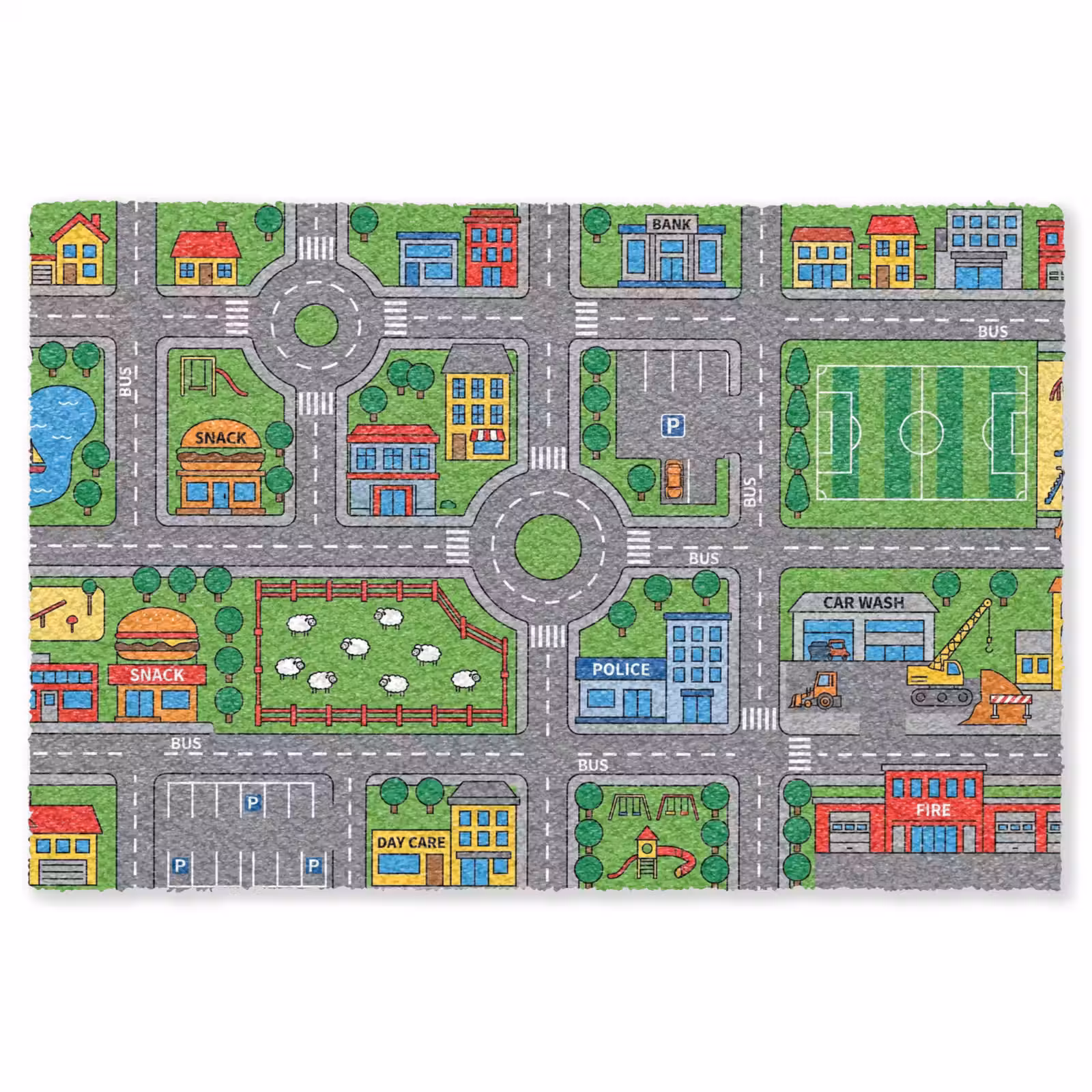 Vloerkleed - Gebouwen - Straten - Kinderlijk — 1