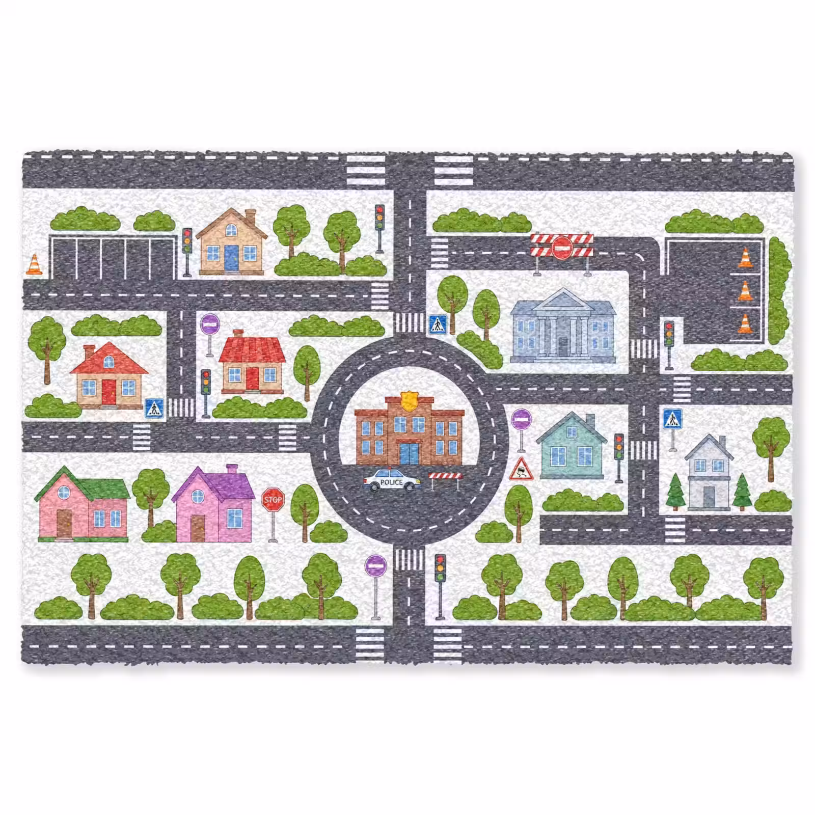 Vloerkleed - Stad - Plattegrond - Illustratie — 1