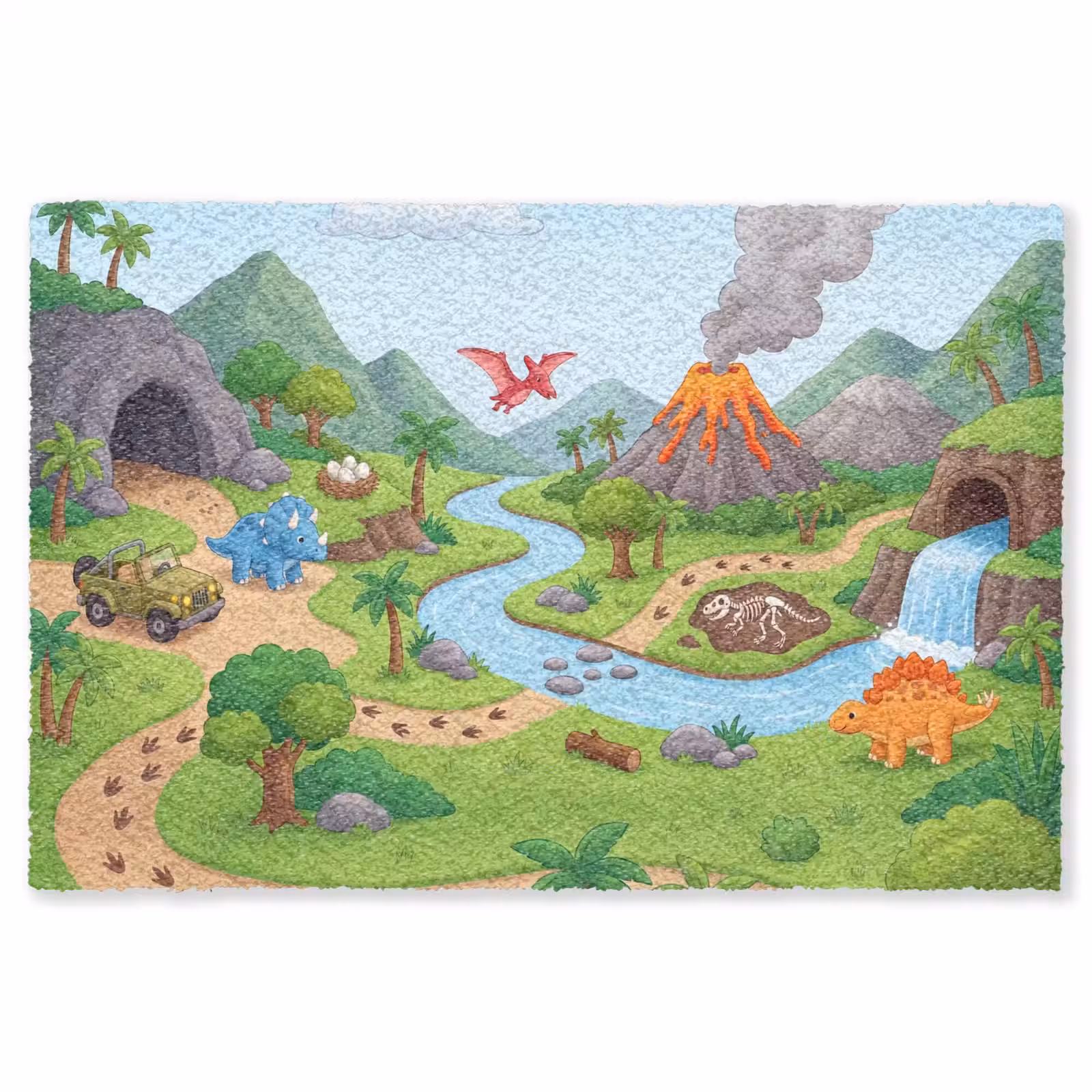 Vloerkleed - Vulkaan - Lava - Prehistorie — 1