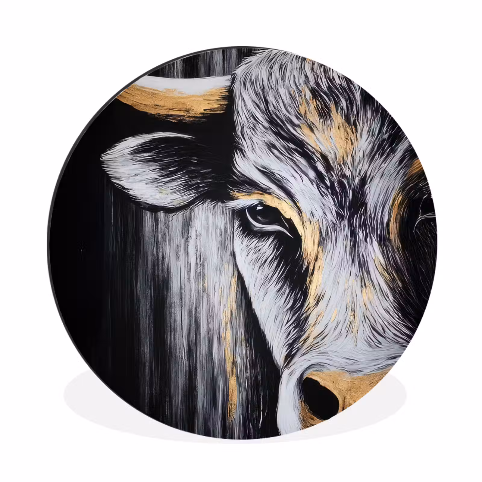 Wandcirkel - Aluminium - Stier - Hoorns - Snuit - Goud — 1