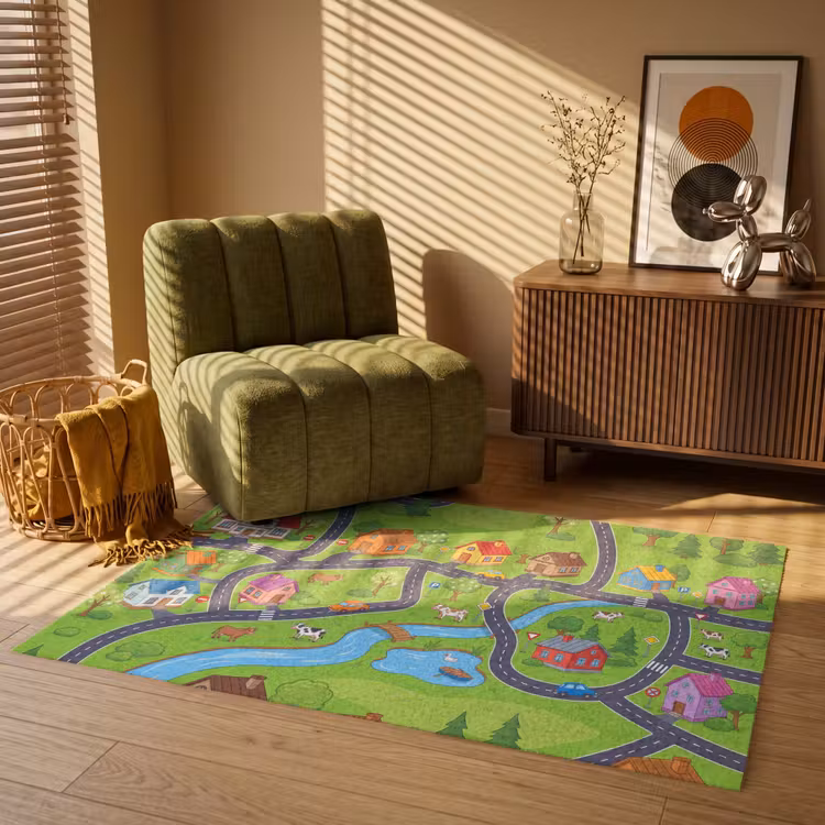 Vloerkleed - Dorp - Wegen - Huizen — 2
