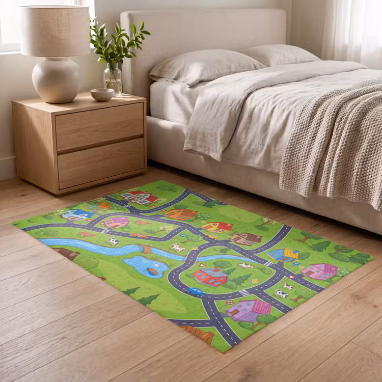 Vloerkleed - Dorp - Wegen - Huizen — 5