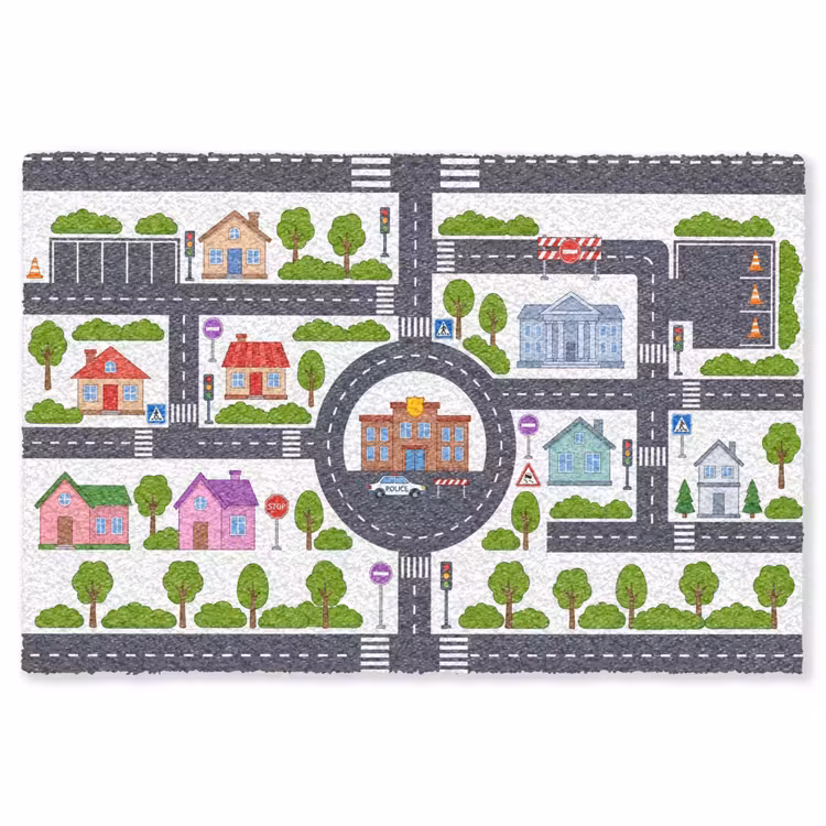 Vloerkleed - Stad - Plattegrond - Illustratie — 1