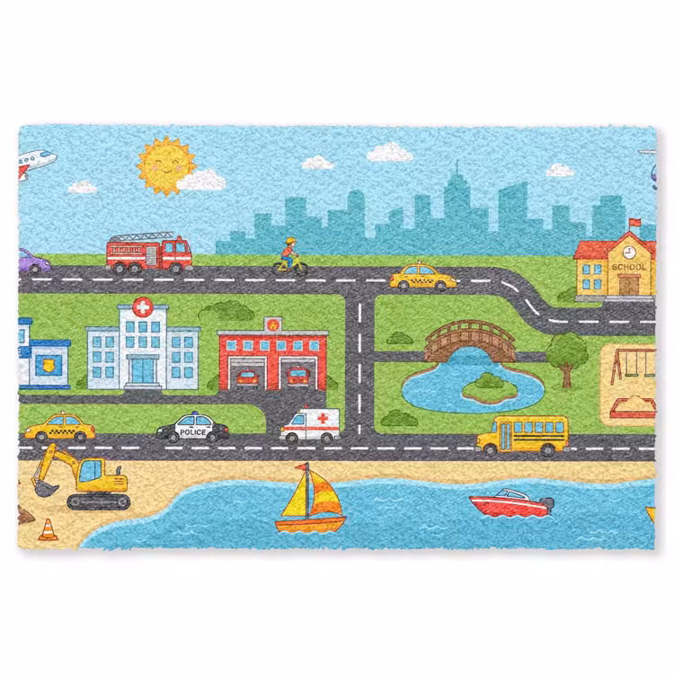 Vloerkleed - Stad - Verkeer - Cartoon — 1