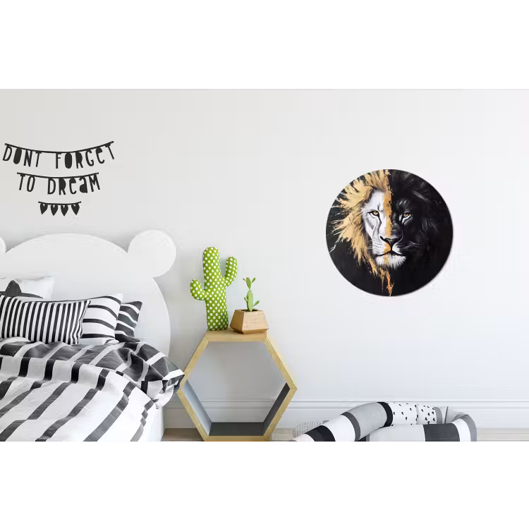 Wandcirkel - Aluminium - Leeuw - Gesplitst - Zwart - Lijn — 5
