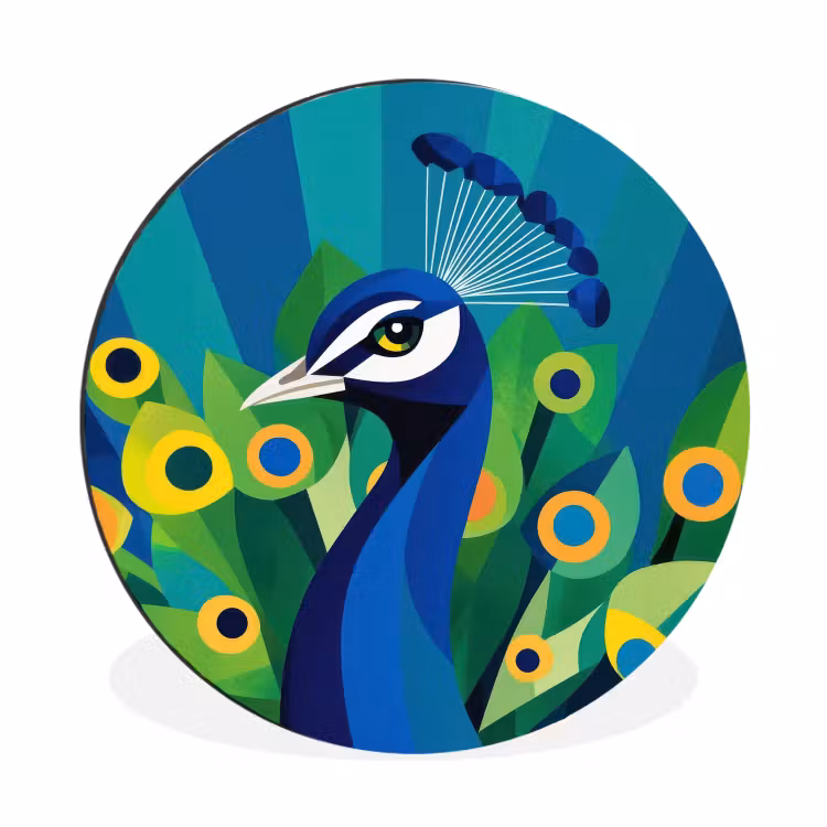 Wandcirkel - Aluminium - Pauw - Cirkels - Blauw — 1