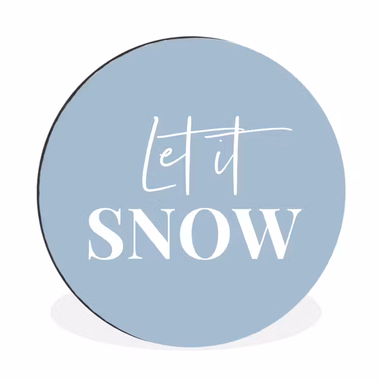 Wandcirkel - Aluminium - Sneeuw - Winter - Blauw - Let it snow — 1