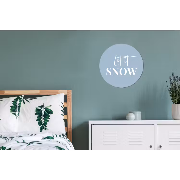 Wandcirkel - Aluminium - Sneeuw - Winter - Blauw - Let it snow — 4